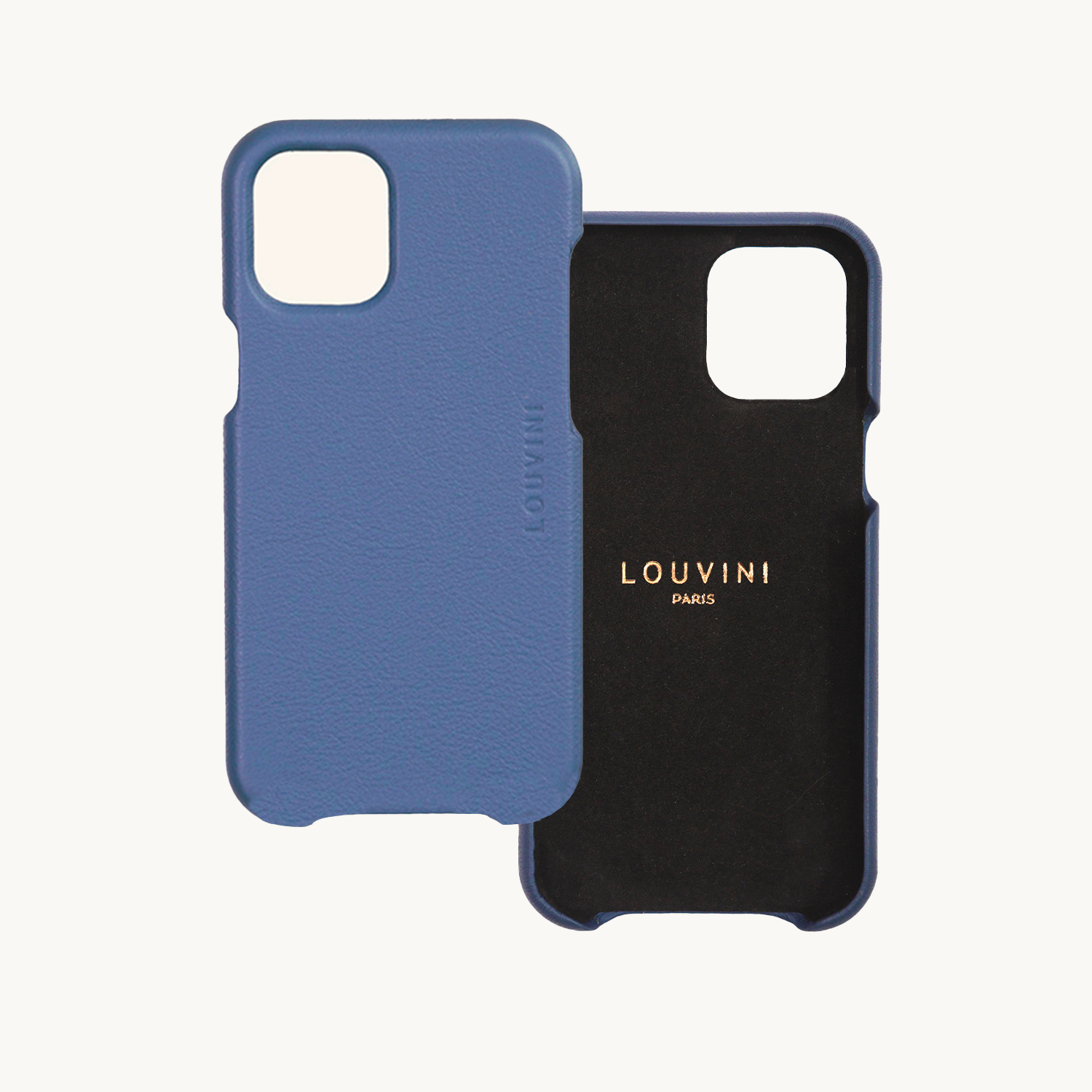 LEATHER IPHONE CASE WITH WALLET OSCAR - BLUE