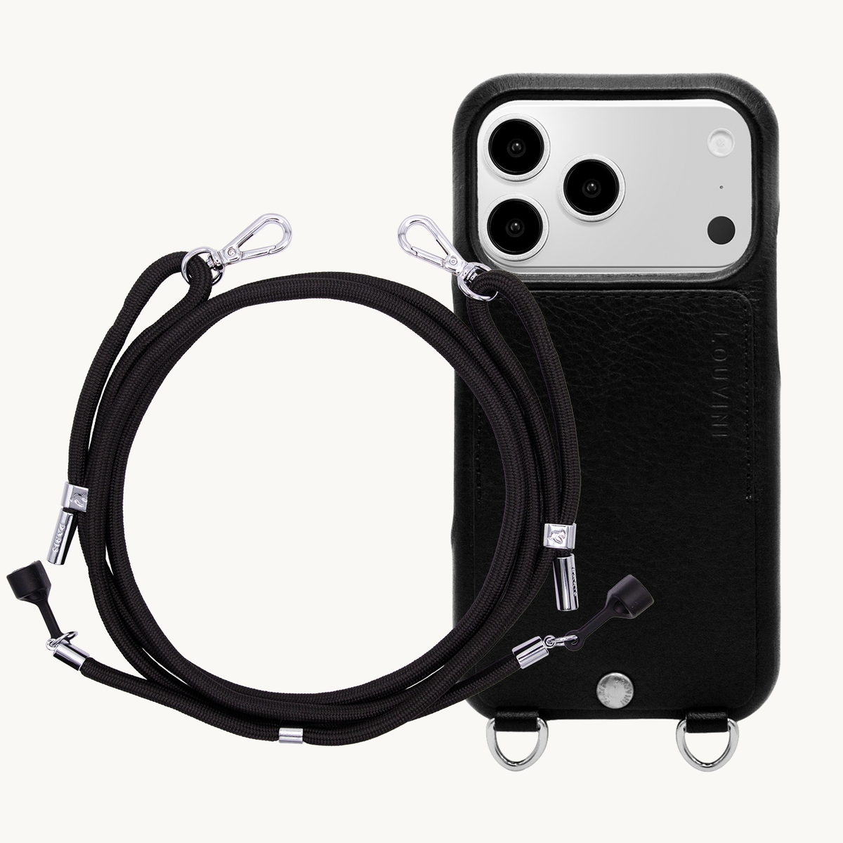 OSCAR Silver Black iPhone Case & Cord LEE Black