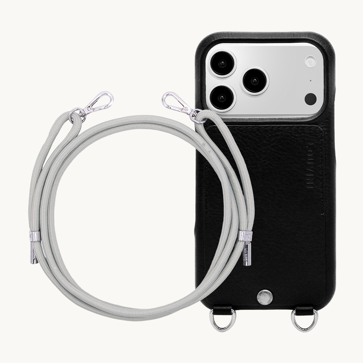 OSCAR Silver Black iPhone Case & Cord LIAM Anthracite