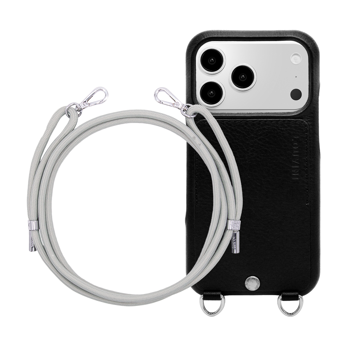 OSCAR Silver Black iPhone Case & Cord LIAM Anthracite