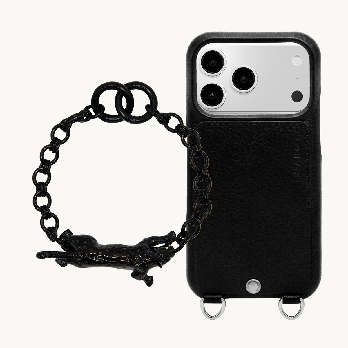 OSCAR Silver Black iPhone Case & Bracelet PETIT DALIA Black Leopard