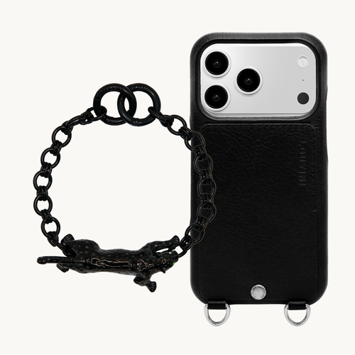 OSCAR Silver Black iPhone Case & Bracelet PETIT DALIA Black Leopard