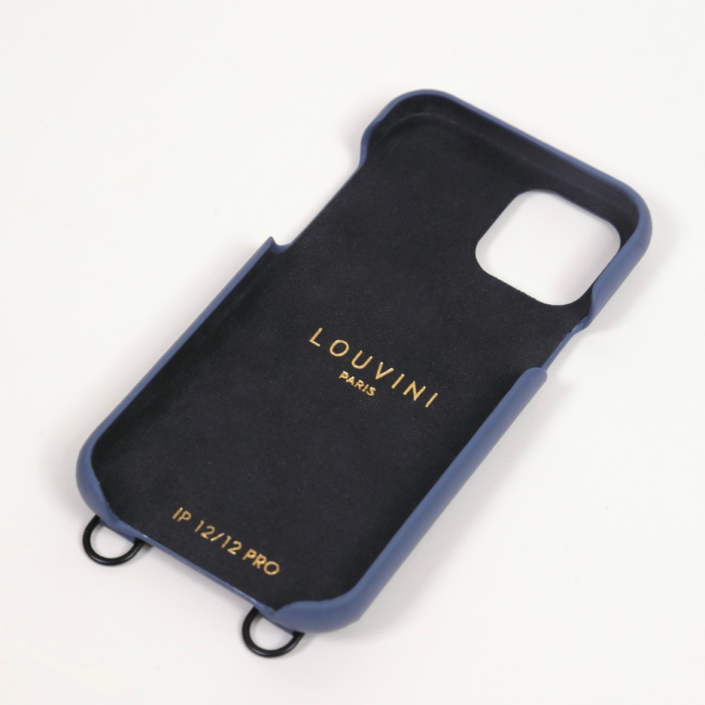 LEATHER IPHONE CASE WITH WALLET AND LOOPS OSCAR - BLUE 