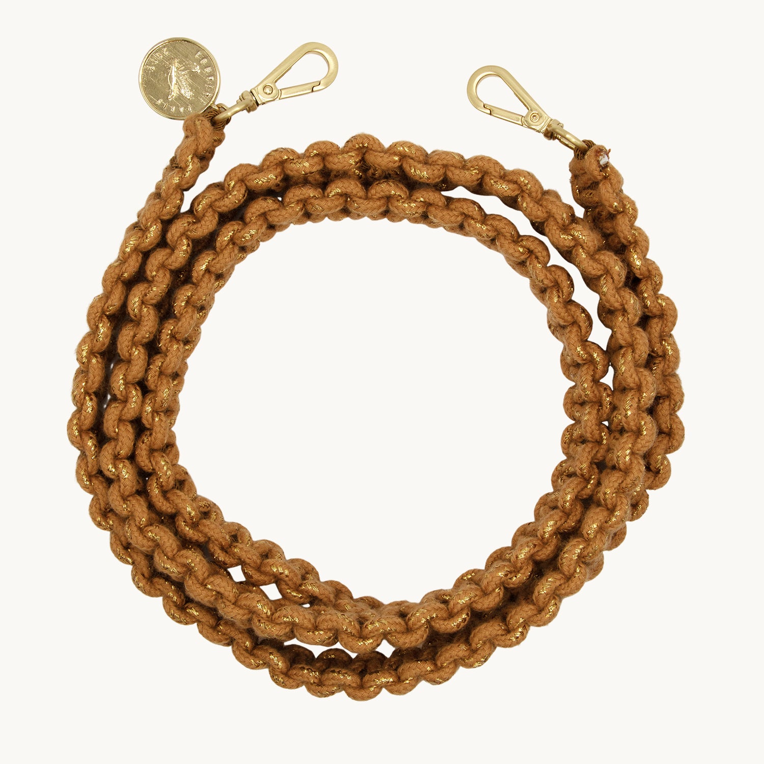 cordon macrame pour telephone bandouliere caramel