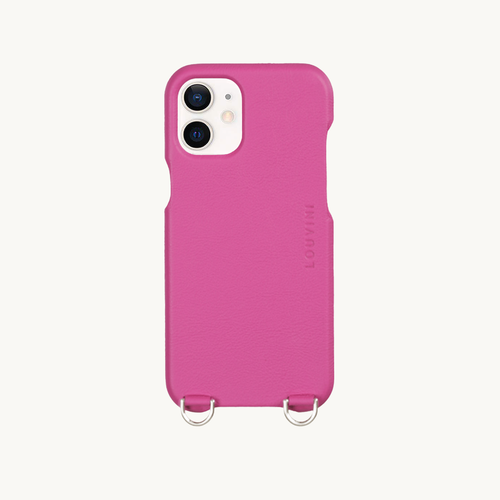 LEATHER IPHONE CASE PETIT LOU - Fuchsia (iPhone 12 & 13 Mini)