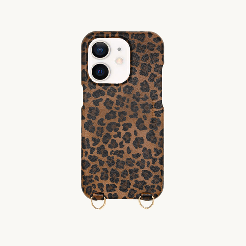 LEATHER IPHONE CASE PETIT LOU - Leopard (iPhone 12 & 13 Mini)
