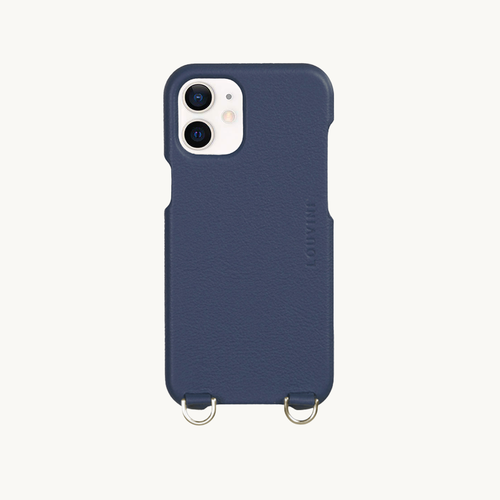 LEATHER IPHONE CASE PETIT LOU - Navy (iPhone 12 & 13 Mini)