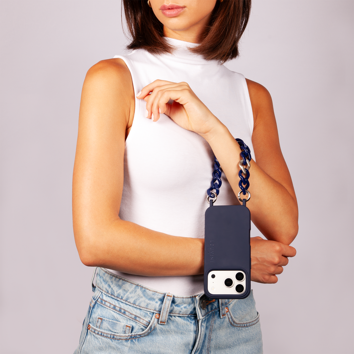 PETIT ZOE Silver Chain - Navy