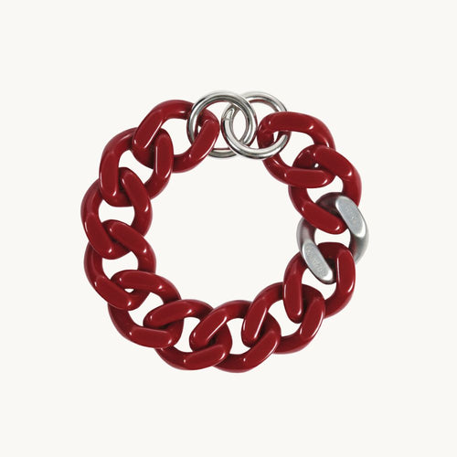 PETIT ZOE Silver Chain - Burgundy
