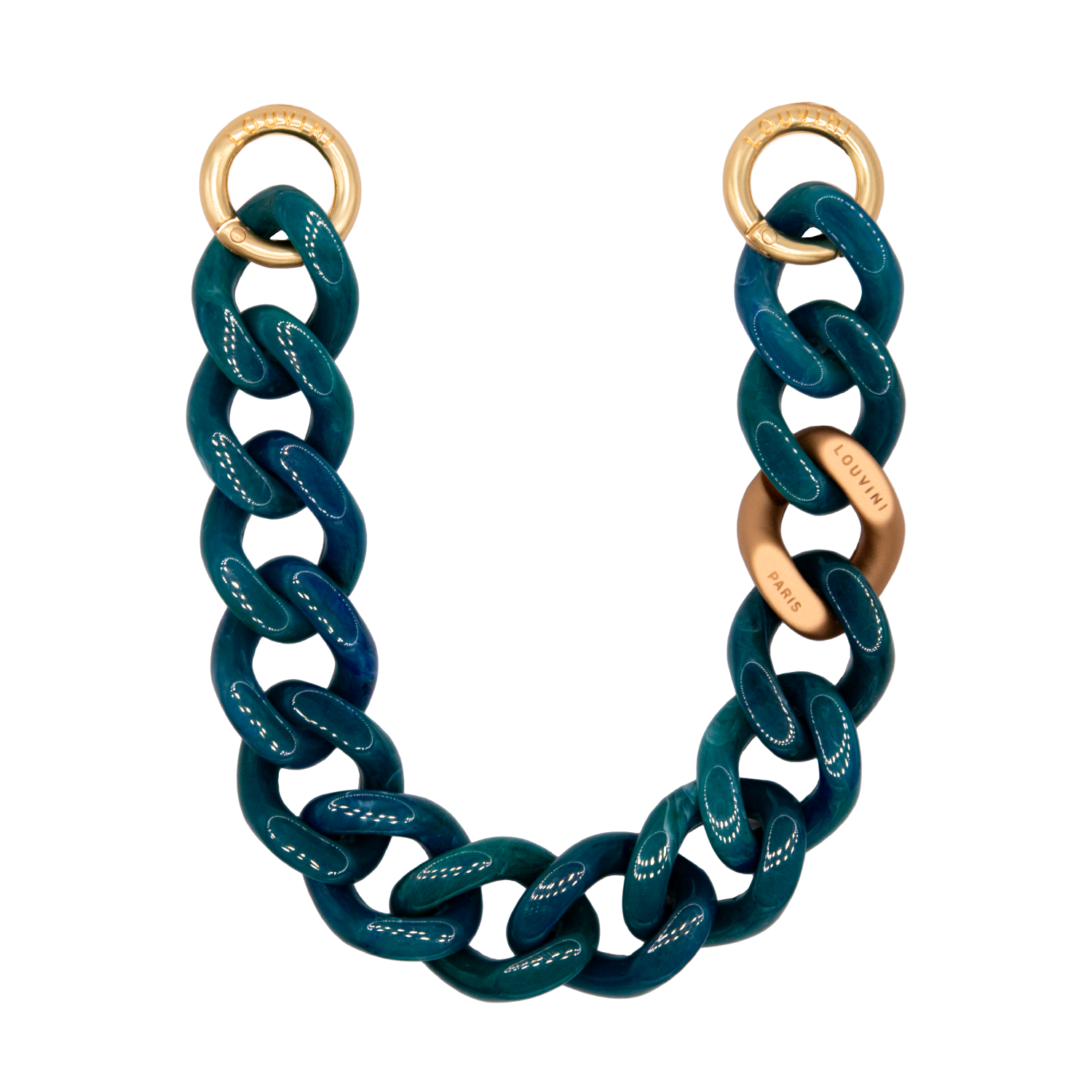 Bracelet de téléphone en résine bleu vert