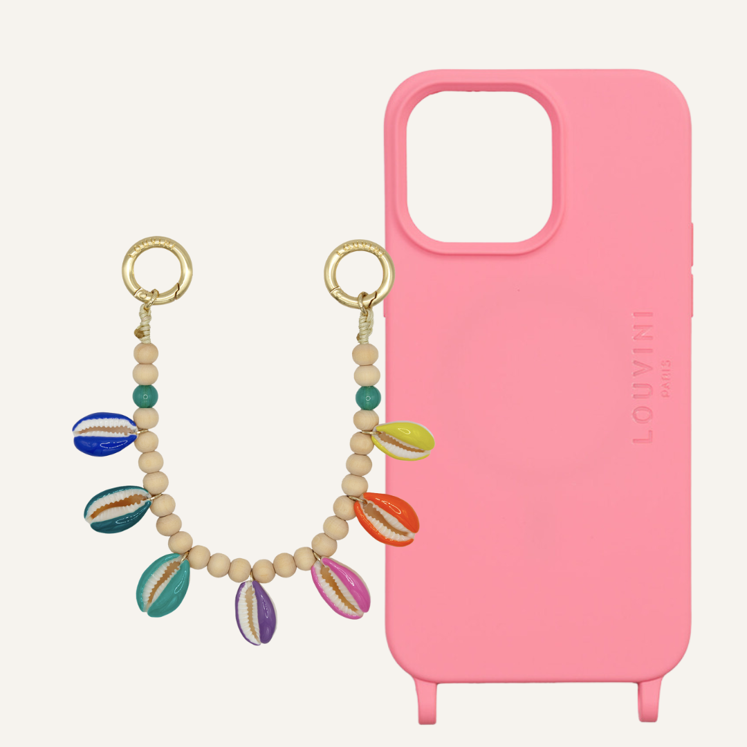 Milo Pink iPhone Case & Small Moana Multicolor Shell Chain