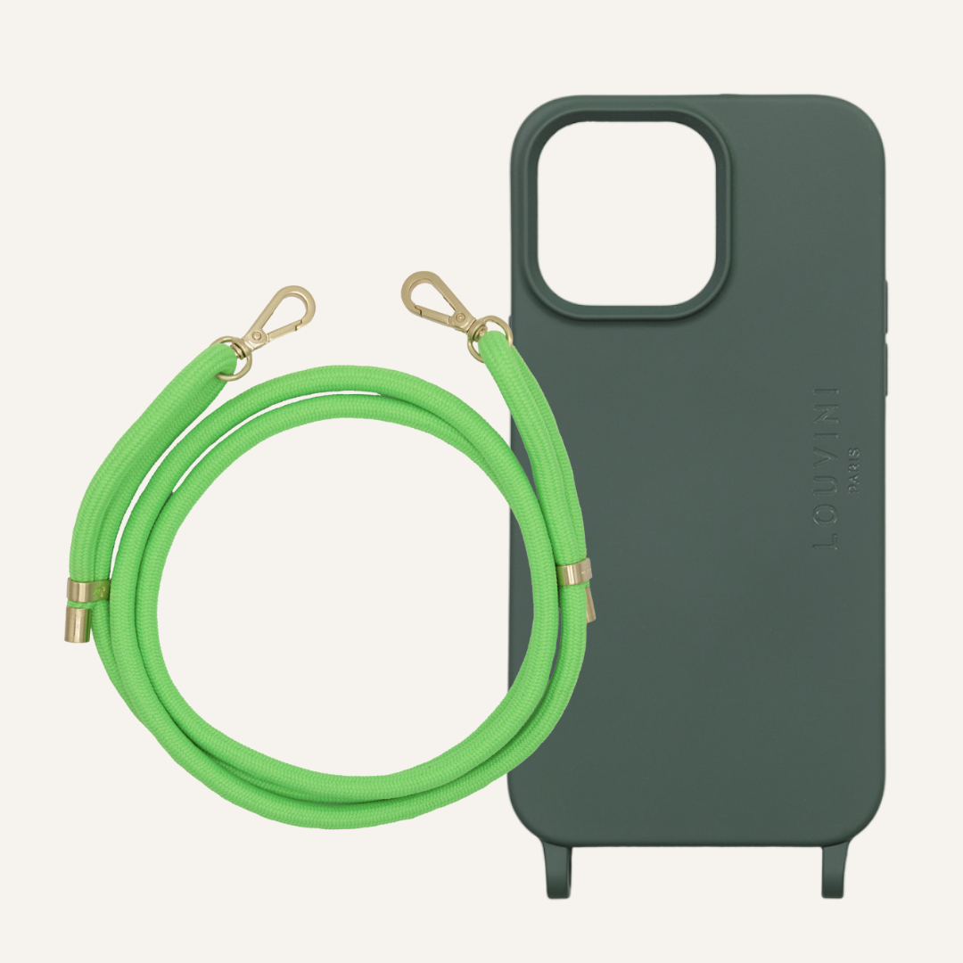 Milo Olive iPhone Case & Tessa Neon Yellow Cord