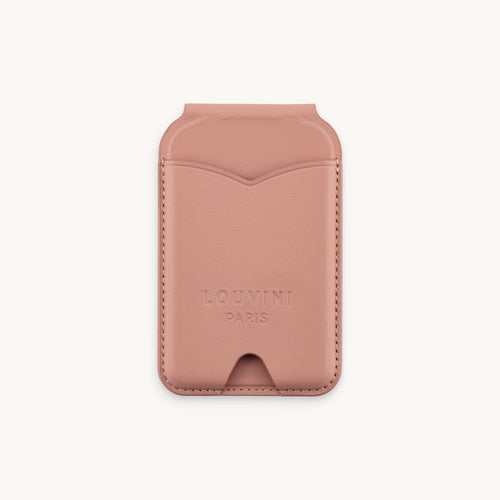 Porte-cartes MagSafe rose pour coque de téléphone, accessoire pratique et tendance