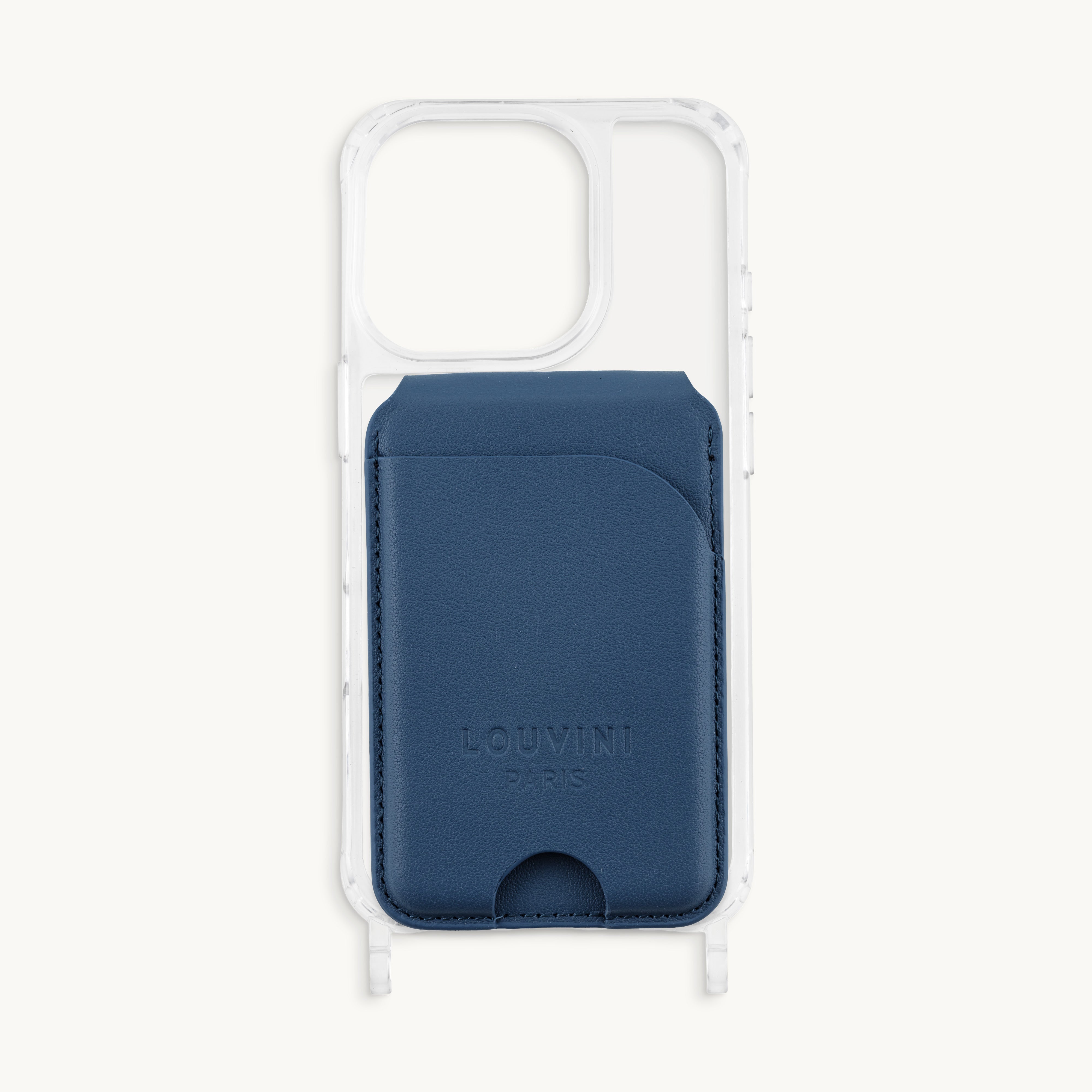Porte-cartes MagSafe bleu pour coque de téléphone, accessoire pratique et tendance