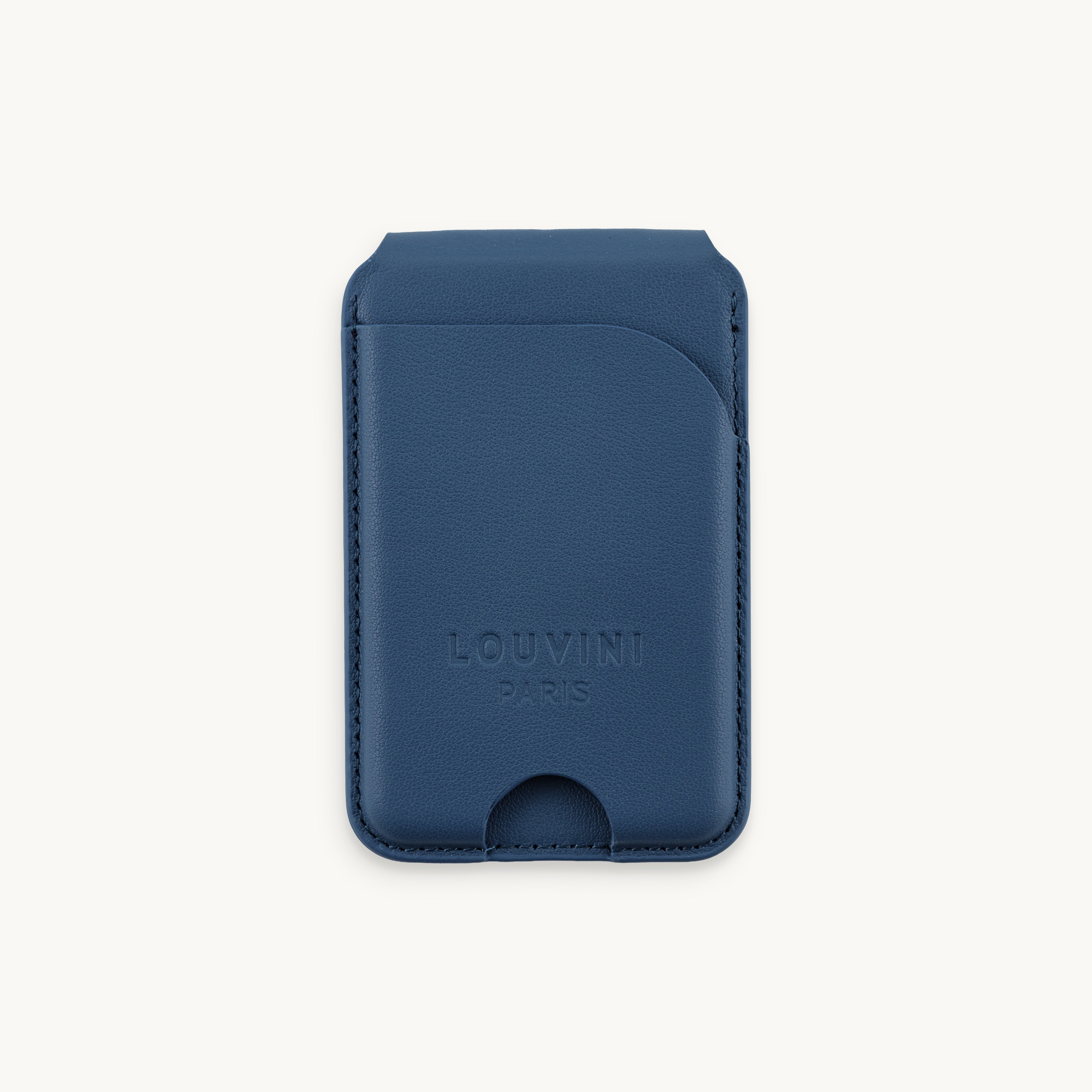 Porte-cartes MagSafe bleu pour coque de téléphone, accessoire pratique et tendance
