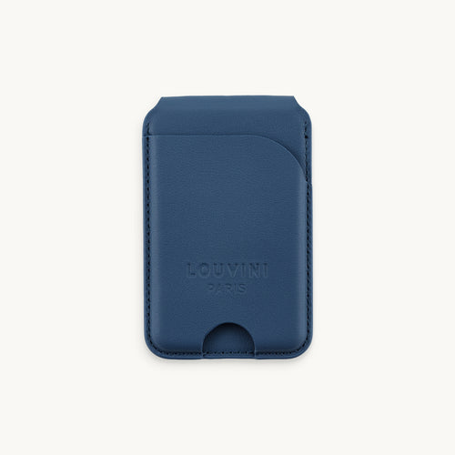 Porte-cartes MagSafe bleu pour coque de téléphone, accessoire pratique et tendance