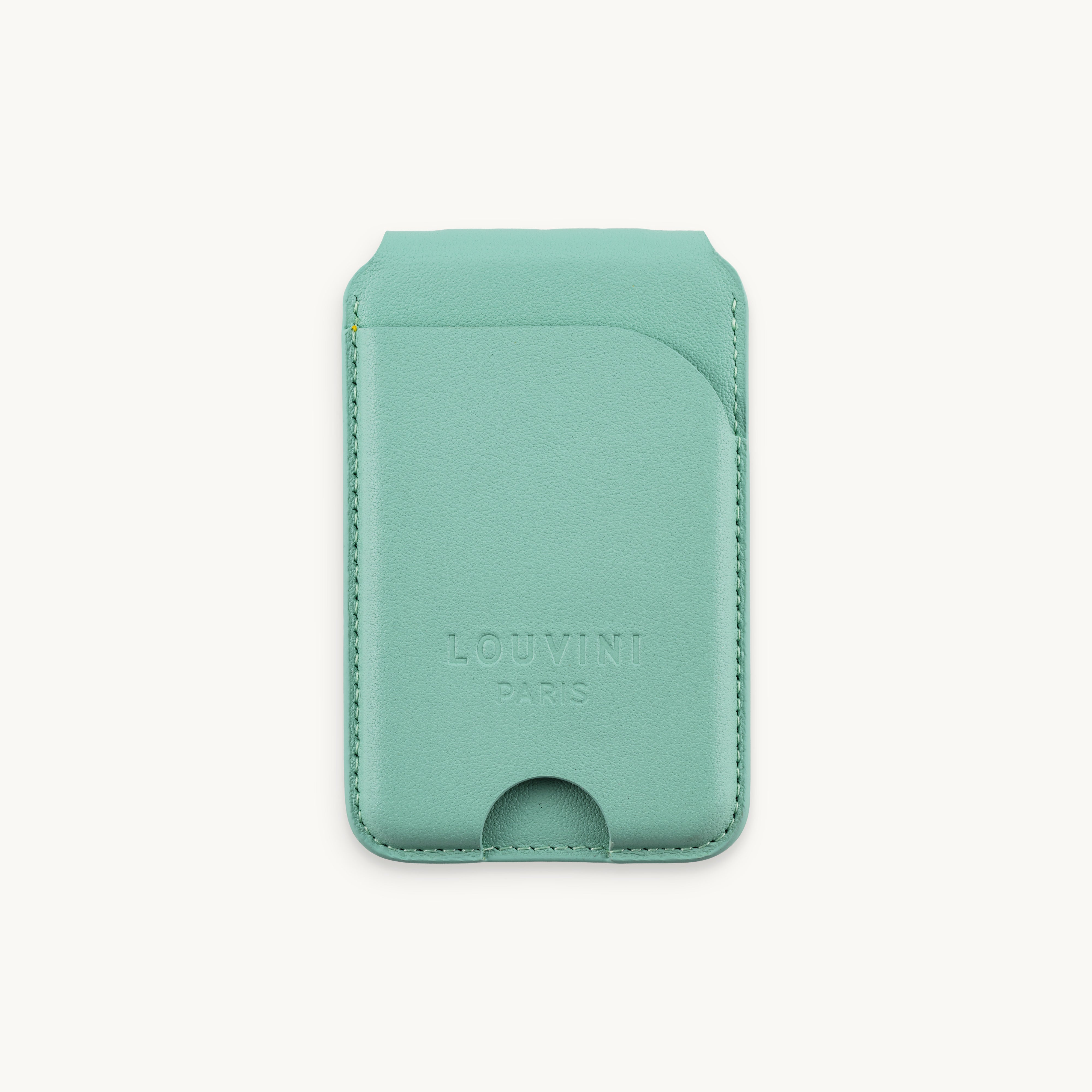 Porte-cartes MagSafe vert pour coque de téléphone, accessoire pratique et tendance