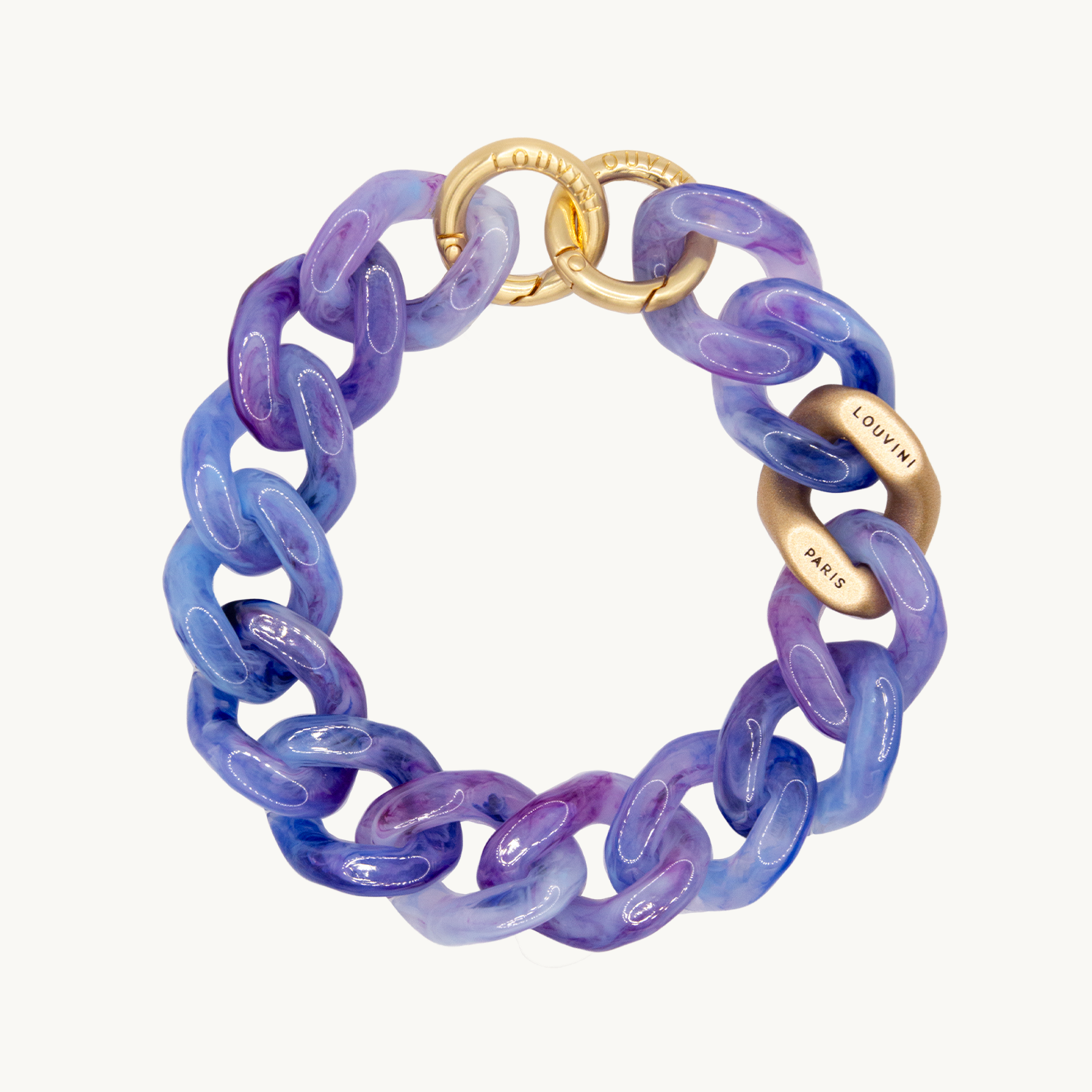 bracelet telephone chaine violet