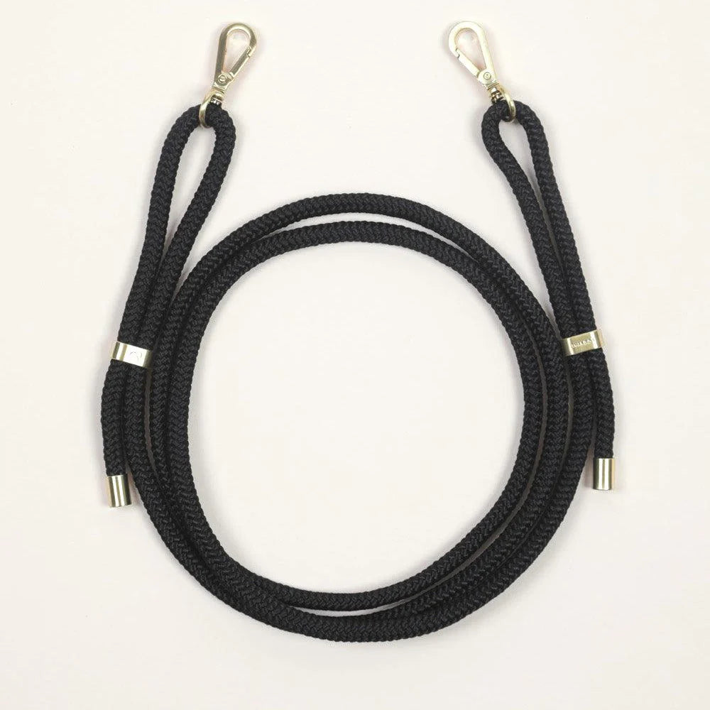 LOU bLack Leather Case & TESSA Black Cord