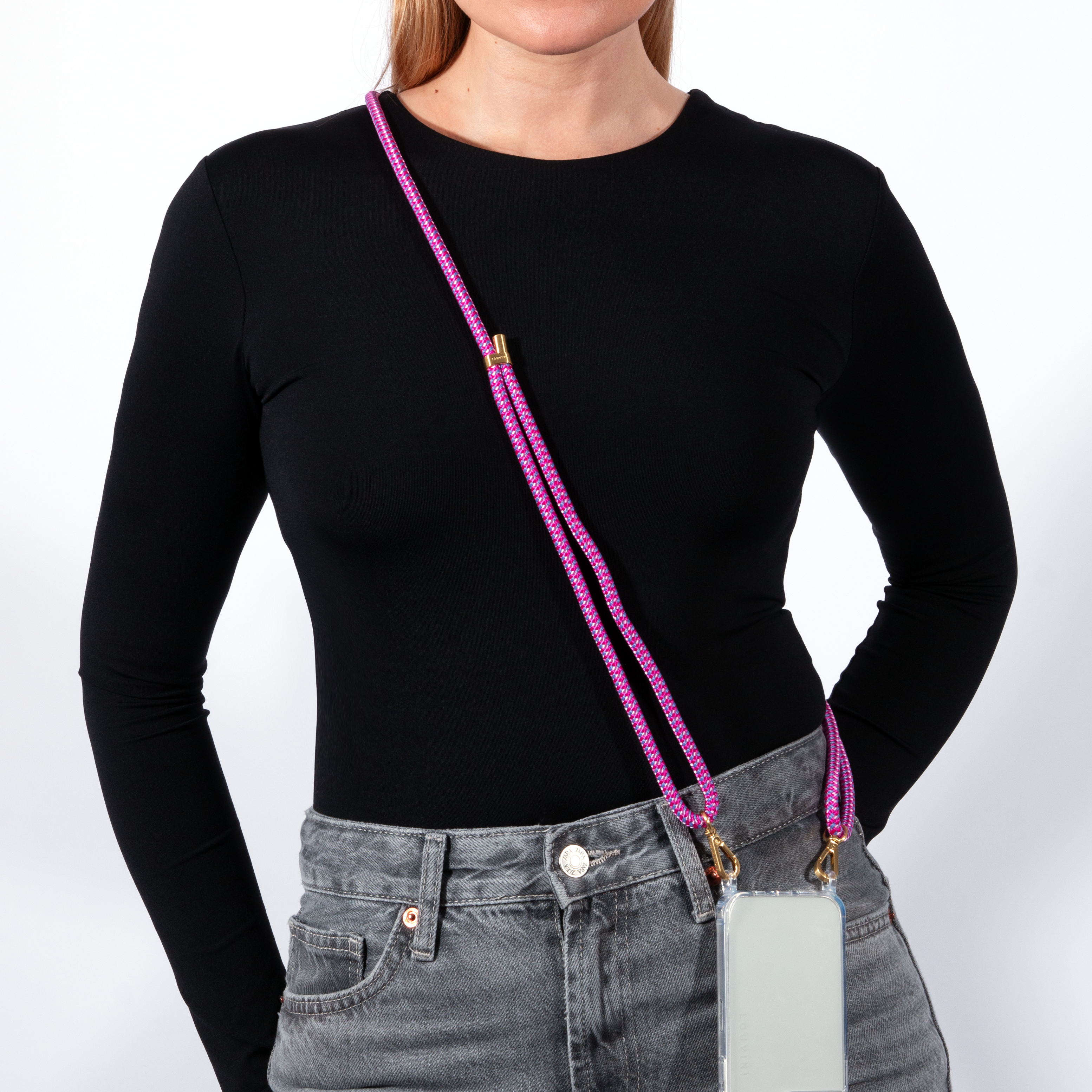 Cordon pour téléphone ajustable Rose violet  