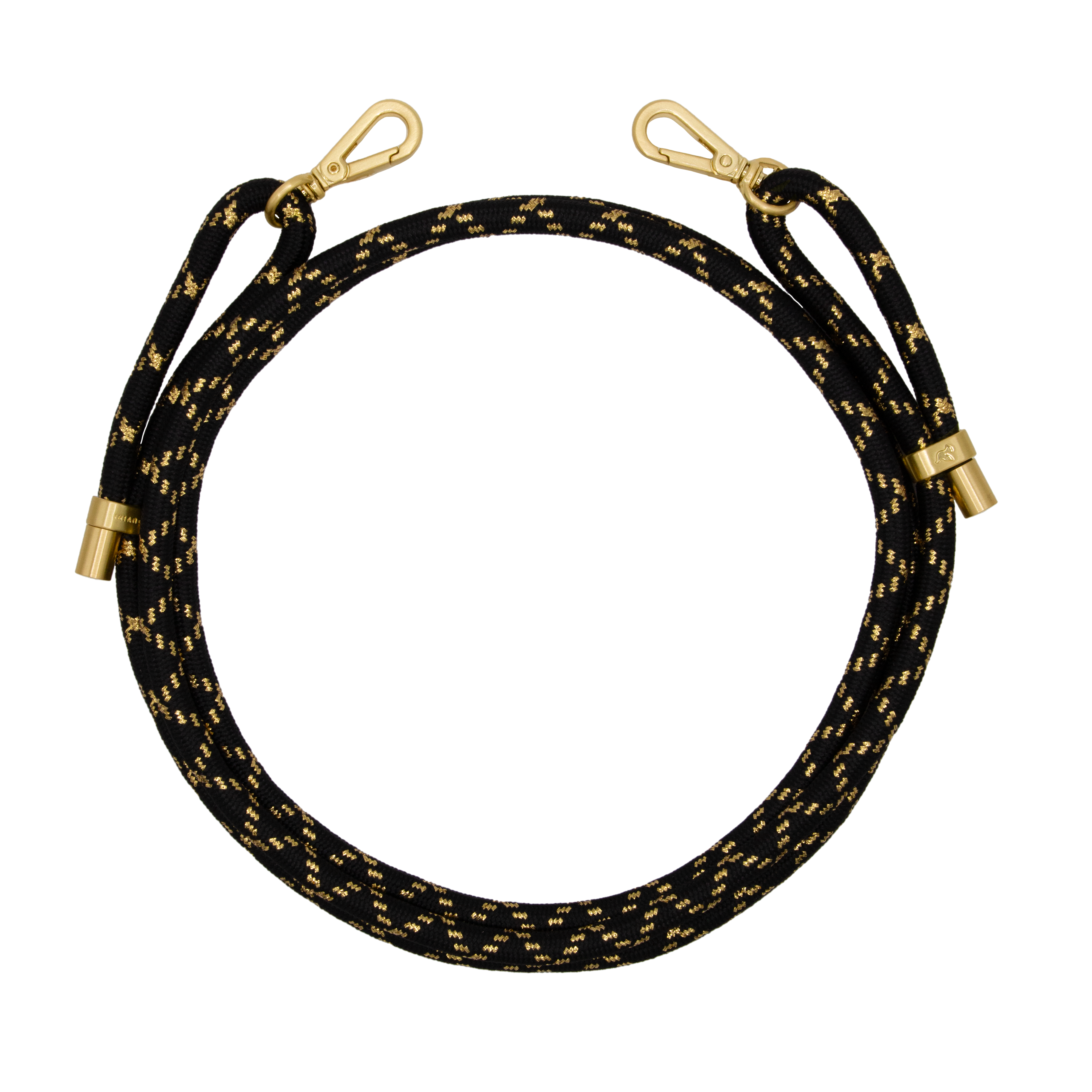 Cordon de telephone ajustable noir dore