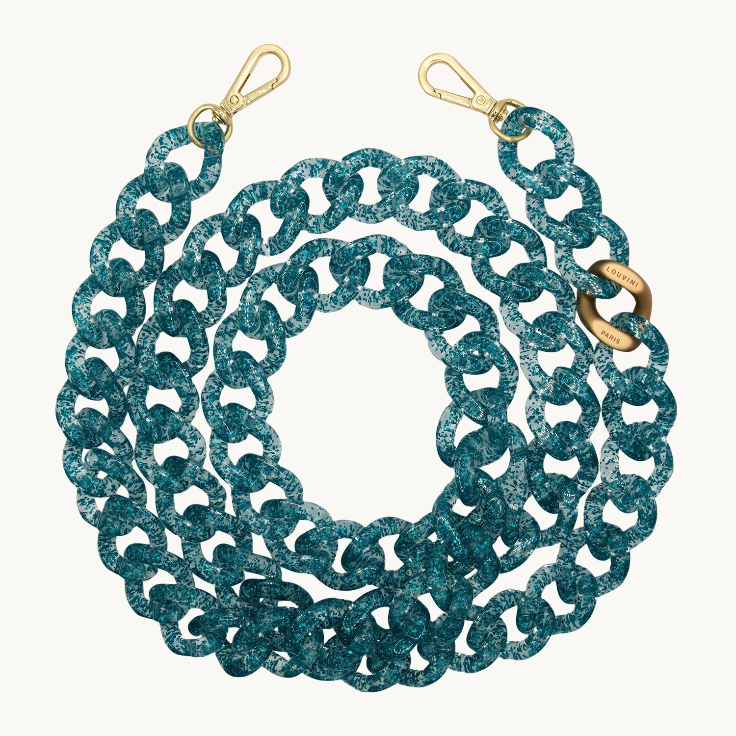 Chaîne de telephone bleu paillette