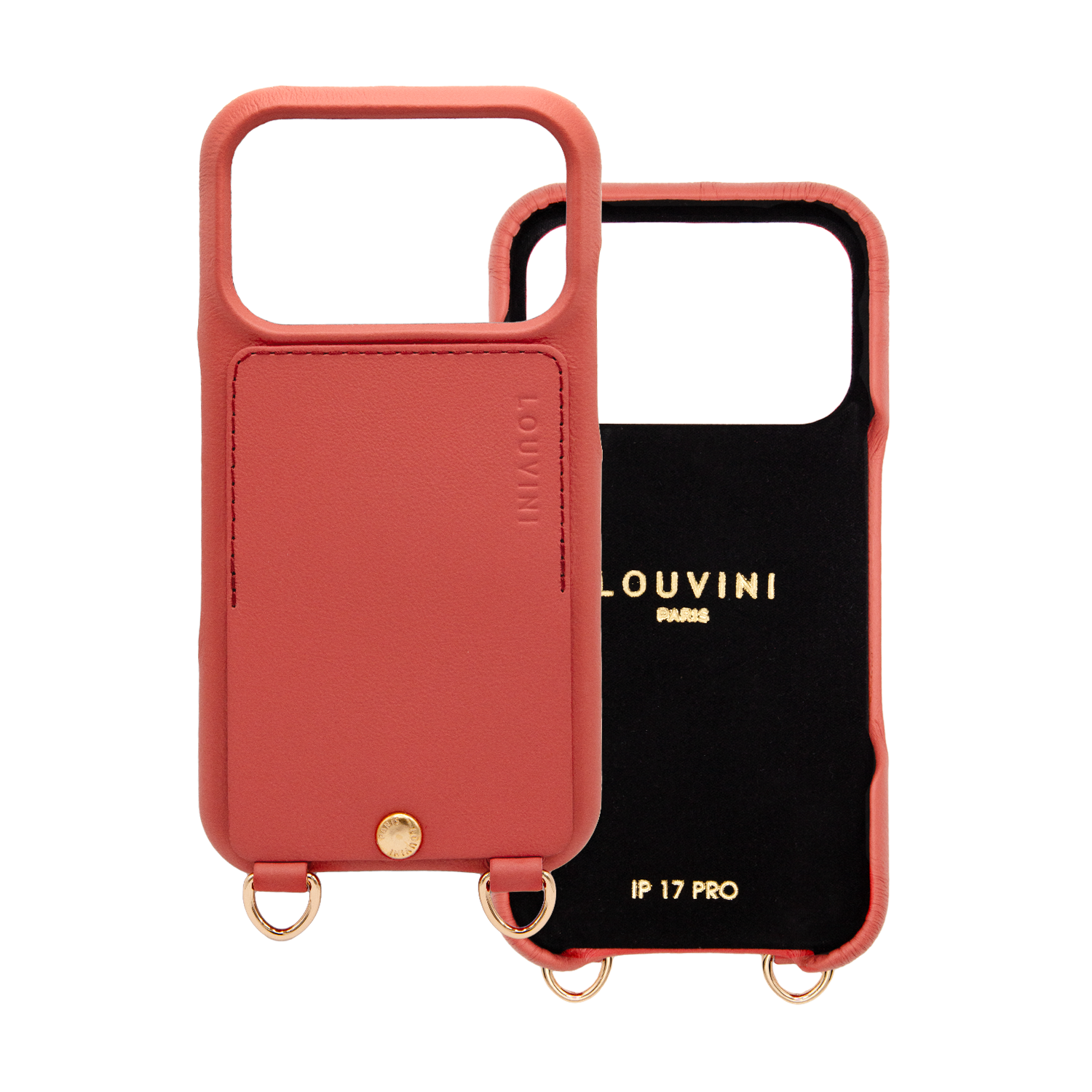 iPhone Leather Case with wallet and loops LOU - BLUSH