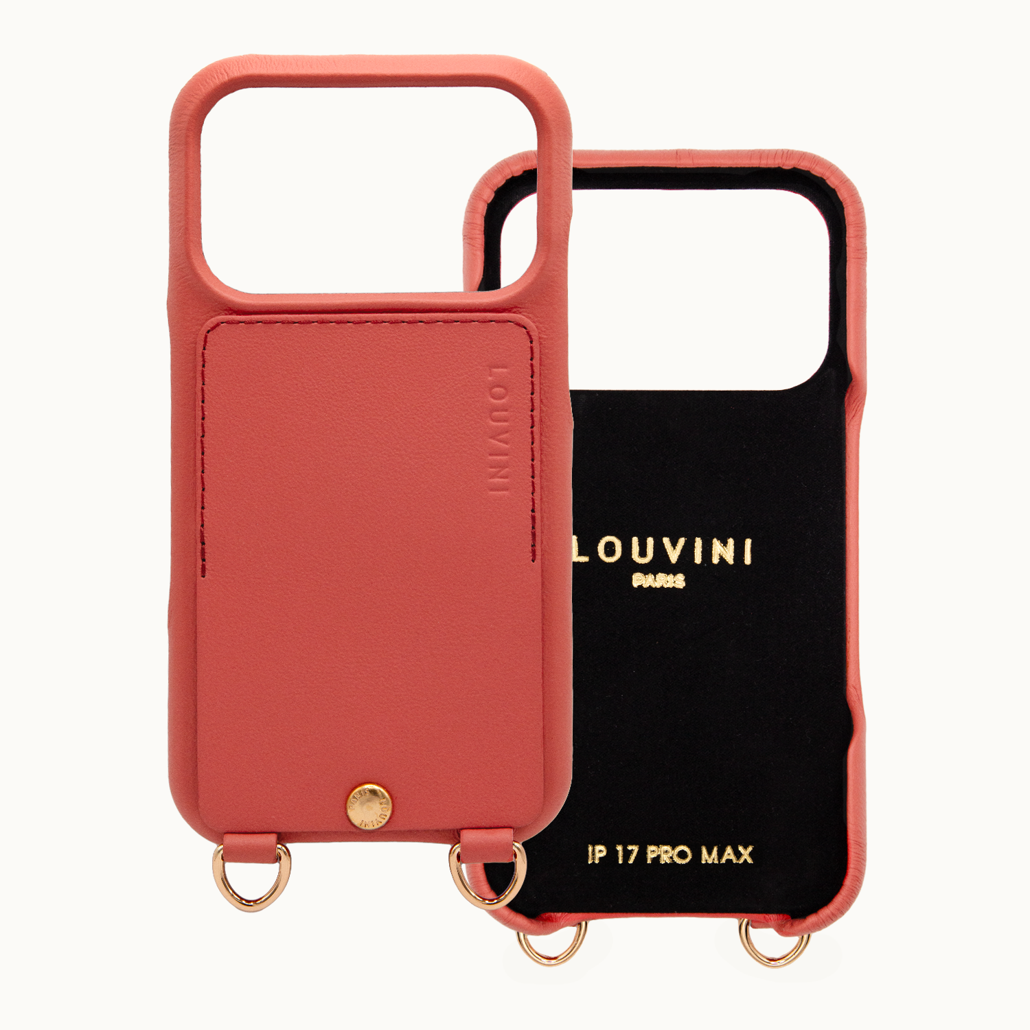 iPhone Leather Case with wallet and loops LOU - BLUSH