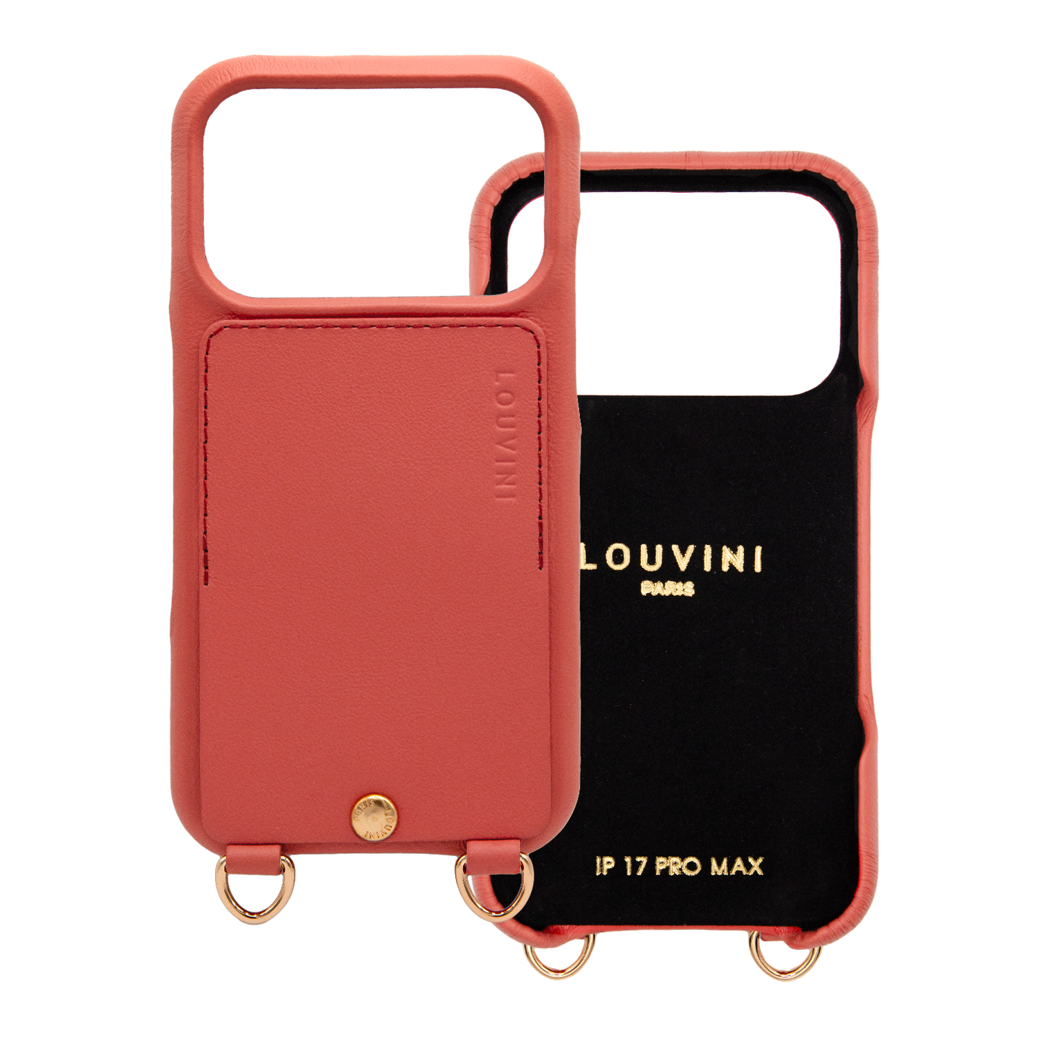 iPhone Leather Case with wallet and loops LOU - BLUSH