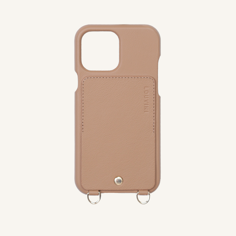 LEATHER IPHONE CASE WITH WALLET AND LOOPS LOU - CAMEL 